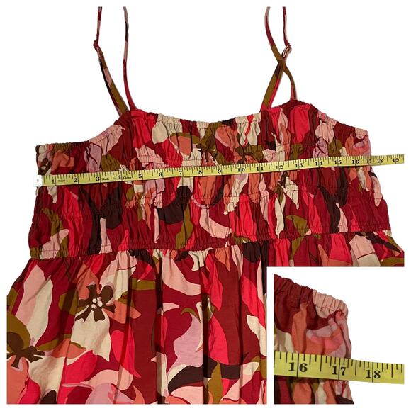 A New Day Spaghetti Strap Smocked Dress - Dark Red Floral - XXL - Picture 3 of 13